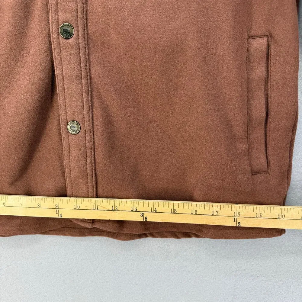 Laguna Shirt Jacket Men's M Brown Snap Front Shacket Fleece Outerwear Preppy - Picture 11 of 11
